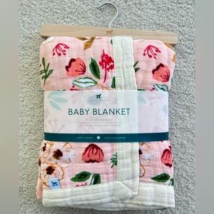 Little Unicorn Muslim Cotton Pink Vintage Floral Baby Receiving Blanket 30”x 40”